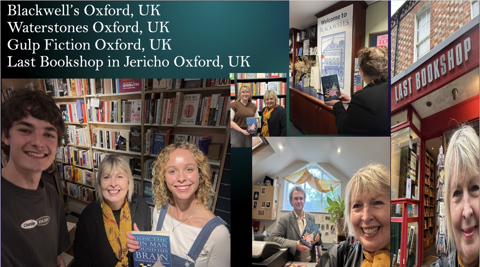 How The Tin Man Found His Brain Goes To Blackwells, Waterstones, Gulp Fiction, Last Bookshop in Jericho, Oxford, UK